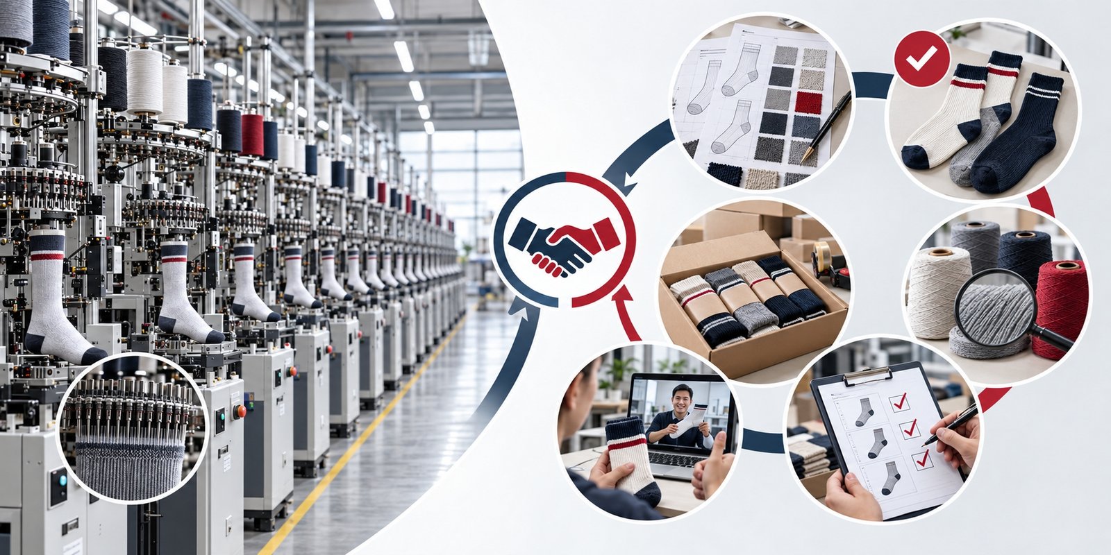 Comparison between sock knitting machine capacity and complete production process control